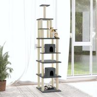 VidaXL Kattenmeubel met sisal krabpalen 216 cm donkergrijs