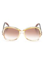 Saint Laurent Pre-Owned lunettes de soleil à monture papillon (années 1970) - Marron