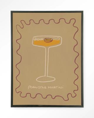 Urban Cotton Wandkleed 'Poma' 145 x 190cm in Floating Frame - black