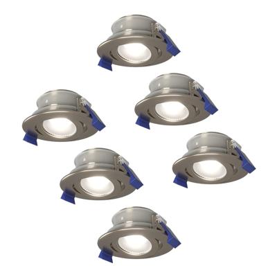Set van 6 Lima LED inbouwspots - 5 Watt 400 lumen - 6000K daglicht wit - GU10 - Dimbaar - Rond - Kantelbaar - IP65 waterdicht - RVS - Voor binnen, buiten en badkamer