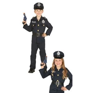 Carnavalskleding politie agent uniform jongens/meisjes 10-12 jaar (140-152)  -