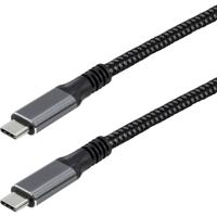Maxtrack C531-1L USB-C-kabel USB 3.2 Gen2x2 USB-C stekker 1 m Zwart Stekker past op beide manieren, Vergulde steekcontacten