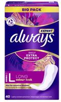 Always Always Slipeinlage Expert Daily Protect Long met Licht Geur BigPack 40