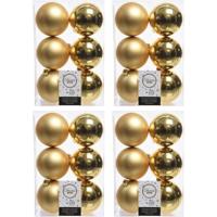 Decoris Kerstballen - 24x stuks - goud - kunststof mat/glans - 8 cm
