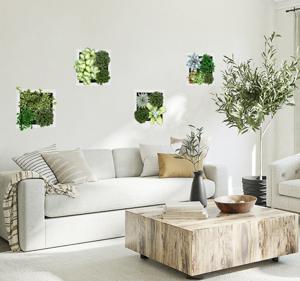 3D muursticker woonkamer met verticale tuintegels