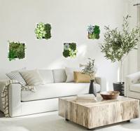 3D muursticker woonkamer met verticale tuintegels