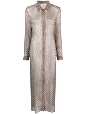 Marine Serre chemise Moon Diamond en soie - Tons neutres