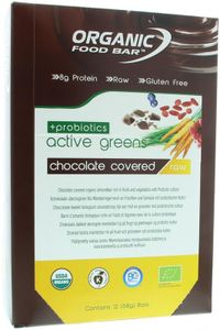 Organic Food Bar active green covered probiotica 68 gr bio (12 st)