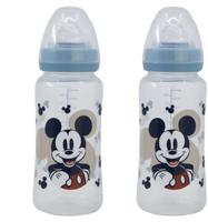 Set van 2 babyflesjes - DISNEY BABY - MICKEY COLLECTOR - 360 ml - Siliconen speen - 3 doorstroomstanden