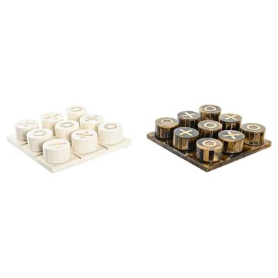 Decoratieve figuren DKD Home Decor Bordspel 20,5 x 20,5 x 5 cm Wit Amber Metaal Modern