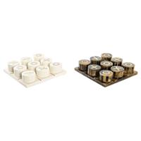 Decoratieve figuren DKD Home Decor Bordspel 20,5 x 20,5 x 5 cm Wit Amber Metaal Modern
