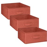 Opbergmand/kastmand - 3x stuks - 14 liter - bordeaux rood - 31 x 31 x 15 cm - thumbnail