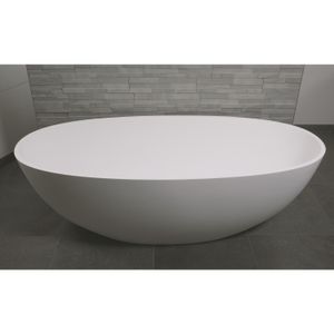 Vrijstaand Bad Luca Sanitair Vasca 180x93x56cm Solid Surface Mat Wit