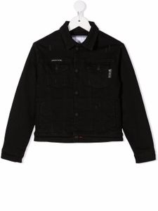 Philipp Plein Junior veste en jean à boutonnière - Noir