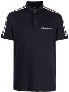 Armani Exchange polo rayé à logo brodé - Bleu