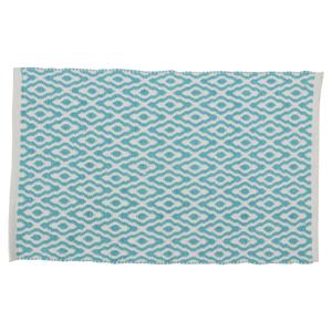 Differnz Brighton badmat 100% katoen - geschikt voor vloerverwarming - 50 x 80 cm - blauw/wit