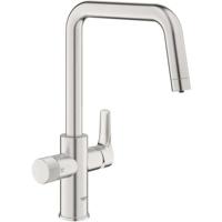 Keukenfilterkraan - Supersteel - Waterfiltratie - Hoge U-vormige uitloop - 150° draaibaar - GROHE Blue Pure Start - 30595DC0