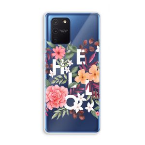 Hello in flowers: Samsung Galaxy Note 10 Lite Transparant Hoesje