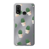 Cactusprint roze: Huawei P Smart (2020) Transparant Hoesje