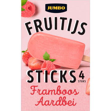 Jumbo Fruitijs Sticks FramboosAardbei 4 Stuks