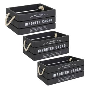 Atmosphera Opbergkisten set 3x stuks - hout - decoratief - vintage look - 35 x 25 x 15 cm