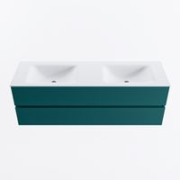 MONDIAZ VICA 150cm badmeubel onderkast Smag 2 lades. Wastafel CLOUD dubbel 2 kraangaten, kleur Talc.