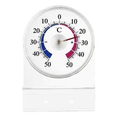 TFA Raam Thermometer - analoog - kunststof - wit - 10 x 7 cm - binnen en buiten