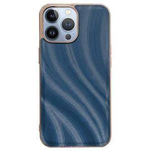 Abstract Series iPhone 14 Pro Max Bekleed TPU Hoesje - Blauw