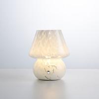 LED Tafellamp Qireno marmo - 2W - Natuurlijk glas - Paddenstoel - IP44 voor binnen en buiten (overdekt) - Met geïntegreerde dimmer - USB-C oplaadbaar