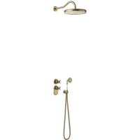 Regendouche set Tres Clasic | Inbouw | Thermostaatkraan | 2-weg | Vintage | Messing oud - thumbnail