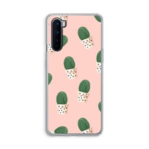 Cactusprint roze: OnePlus Nord Transparant Hoesje