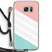 Strepen pastel: Samsung Galaxy S7 Transparant Hoesje met koord