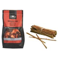 Fancy Flames BBQ aanmaakset - briketten - 3 kilo - met vuurstokjes - 18x - aanmaakhout met hars