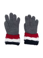 Moncler Enfant gants à bords rayés - Gris