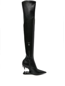 GCDS botte Morso 110 mm en cuir - Noir