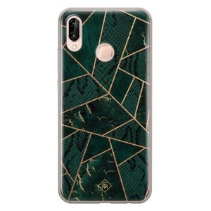 Huawei P20 Lite siliconen hoesje - Abstract groen