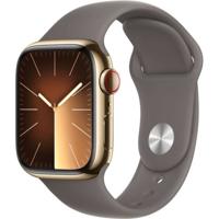 Apple Watch 9 Cell 41mm goud rvs Ton sportband M/L