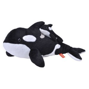 Pluche zwart/witte orka met baby knuffel 38 cm speelgoed   -