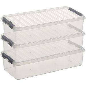 3x Opberg boxen/opbergdozen 6,5 liter 48 x 19 x 10 cm kunststof