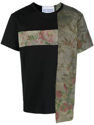 By Walid t-shirt patchy à design bicolore - Noir