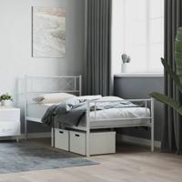 Bedframe met hoofd- en voeteneinde metaal wit 80x200 cm