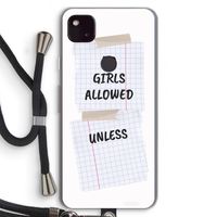 No Girls Allowed Unless: Pixel 4a 5G Transparant Hoesje met koord