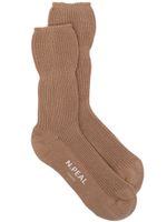 N.Peal chaussettes en maille nervurée - Marron