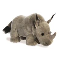 Pluche neushoorn knuffel - knuffeldier - grijs - 26 cm - dieren knuffels