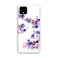 Waterverf bloemen: Pixel 4 XL Transparant Hoesje