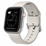 Soft siliconen bandje met gespsluiting - Sterrenlicht / starlight - Geschikt voor Apple Watch 44mm / 45mm / 46mm / 49mm