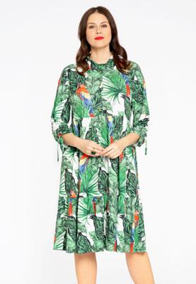 Yoek Jurk met ruches PARROT | Beige | Maat 46/48
