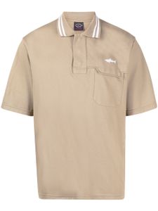 White Mountaineering polo en coton à logo brodé - Marron