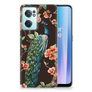 OnePlus Nord CE 2 5G TPU Hoesje Pauw met Bloemen