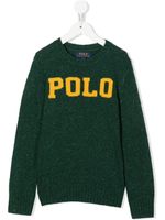 Ralph Lauren Kids pull moucheté à logo intarsia - Vert